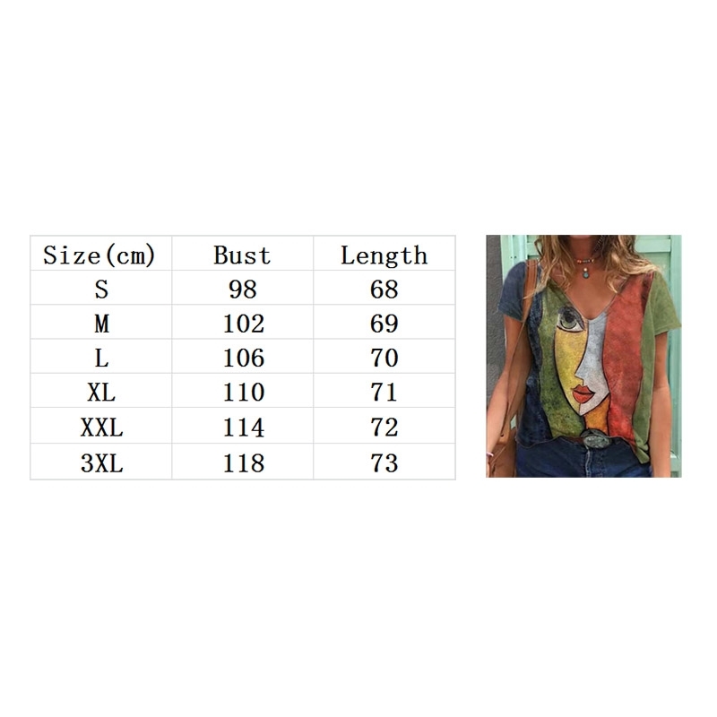 Summer Personality Abstract Face Print Sexy Top Women's Casual Short Sleeve T-shirt Fashion Streetwear Oversize Tees t shirts 210515