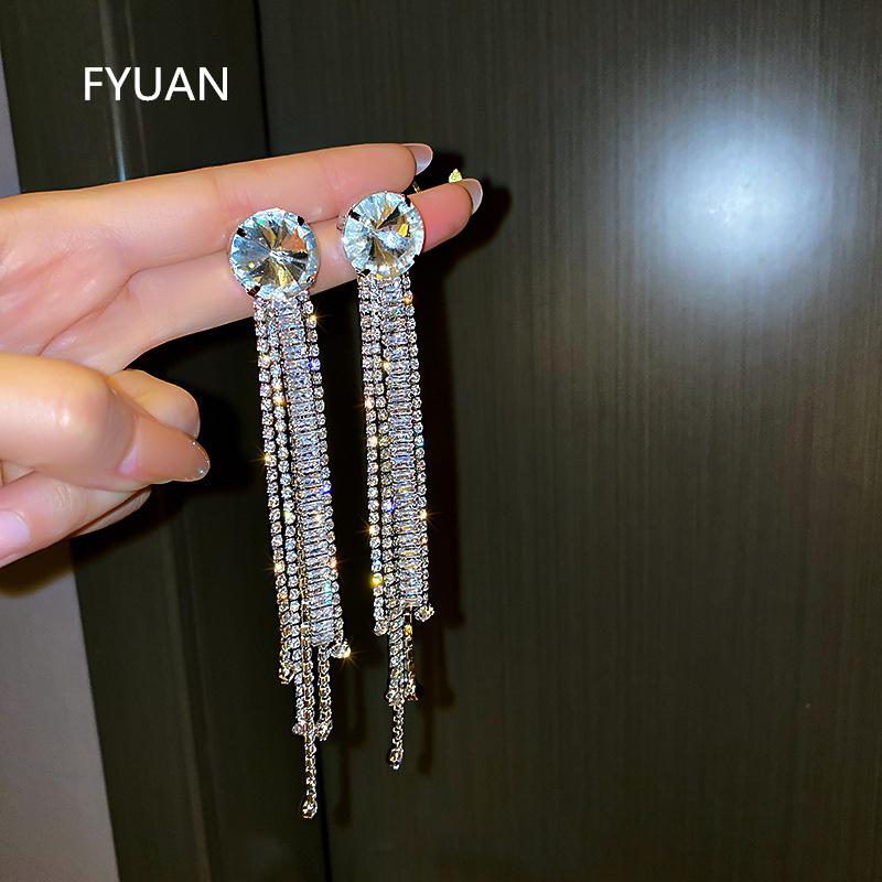 Dangle & Chandelier FYUAN Big Zircon Crystal Rhinestone Earrings For Women Bijoux Long Tassel Geometric Weddings Jewelry
Dangle & Chandelier FYUAN Big Zircon Crystal Rhinestone Earrings For Women Bijoux Long Tassel Geometric Weddings Jewelry