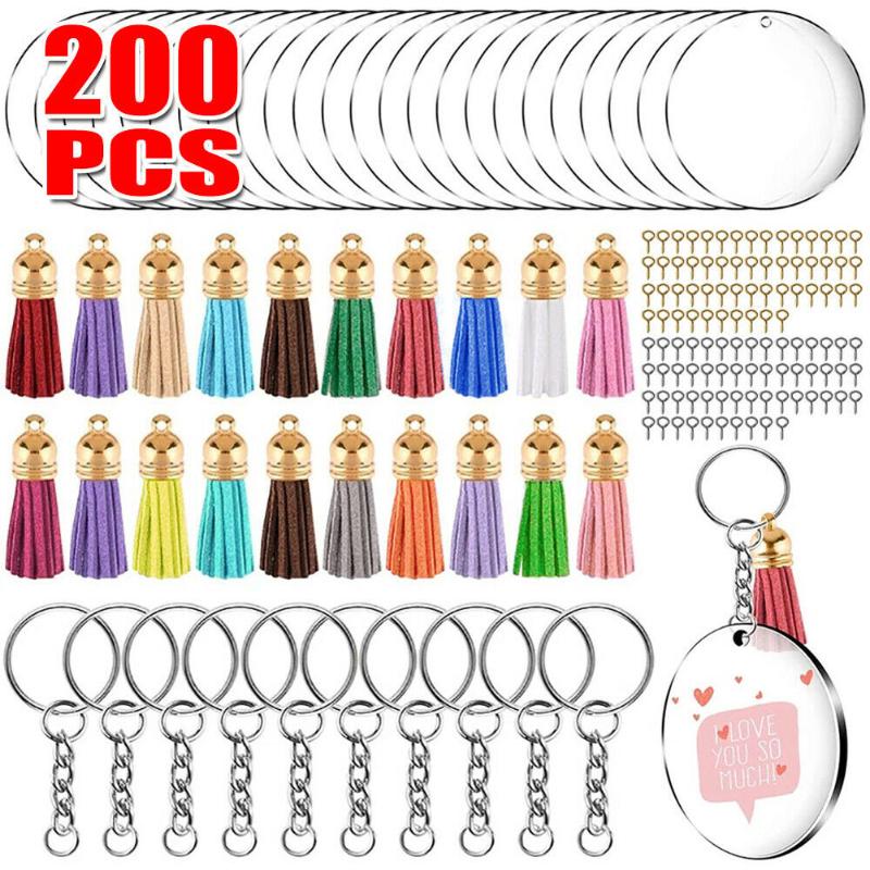 Keychains 200x Clear Acrylic Circle Discs Keychain Blanks Tassel Pendants Key Ring Diy Kit, Silver
Keychains 200x Clear Acrylic Circle Discs Keychain Blanks Tassel Pendants Key Ring Diy Kit, Silver