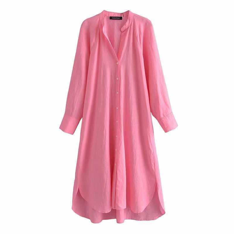 Summer Dress Shirt Women Long Sleeves Casual Fashion Chic Lady Pink Maxi Loose Shirt Dress Women 210709
Summer Dress Shirt Women Long Sleeves Casual Fashion Chic Lady Pink Maxi Loose Shirt Dress Women 210709