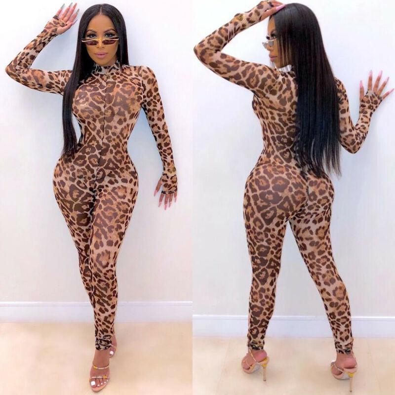 Women' Jumpsuits & Rompers Sexy Leopard Print Romper Women Transparent Fishnet Long Sleeve Tops Ladies Leotard Bodysuit Jumpsuit Clothes
Women' Jumpsuits & Rompers Sexy Leopard Print Romper Women Transparent Fishnet Long Sleeve Tops Ladies Leotard Bodysuit Jumpsuit Clothes