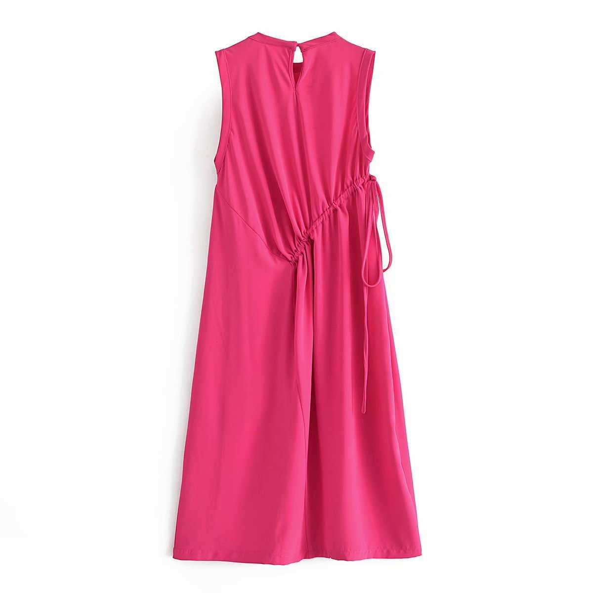 Summer Dress Women Elegant Casual Fashion Chic Lady Draped Dresses Midi Dress Women Sundress robe femme 210709