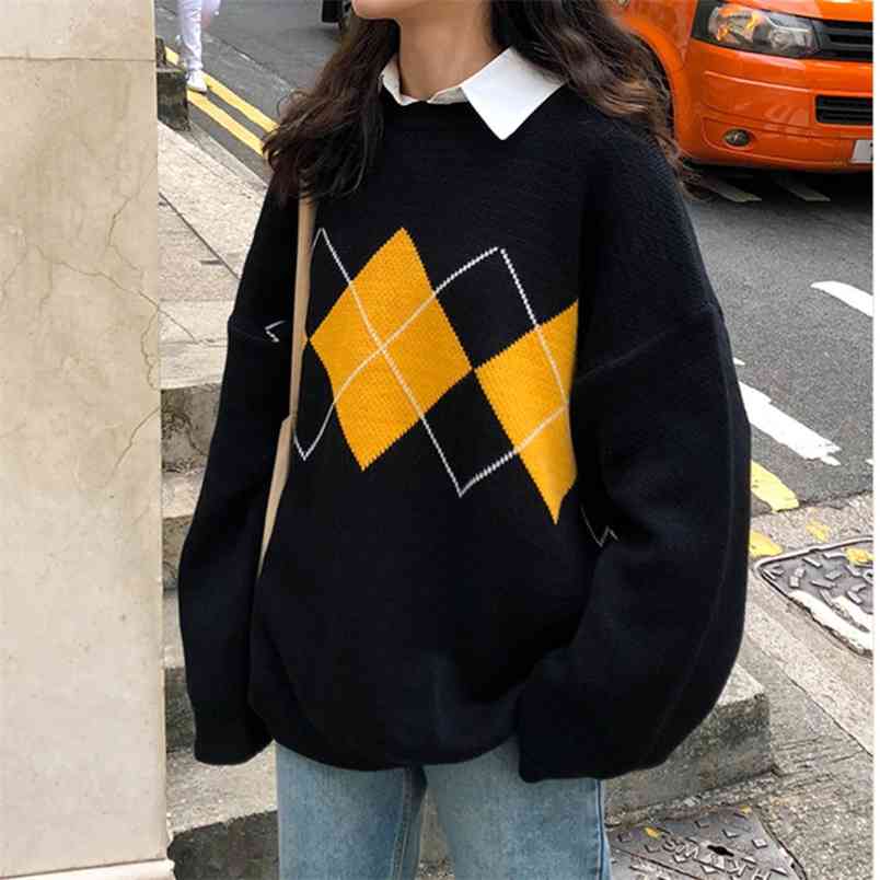 Women's Sweater Winter Geometric Pattern Fashion Basic Casual Regular Tops Female Long Sleeve Korean Oversize Jumpers Pullovers 210806, Brown
Women's Sweater Winter Geometric Pattern Fashion Basic Casual Regular Tops Female Long Sleeve Korean Oversize Jumpers Pullovers 210806, Brown