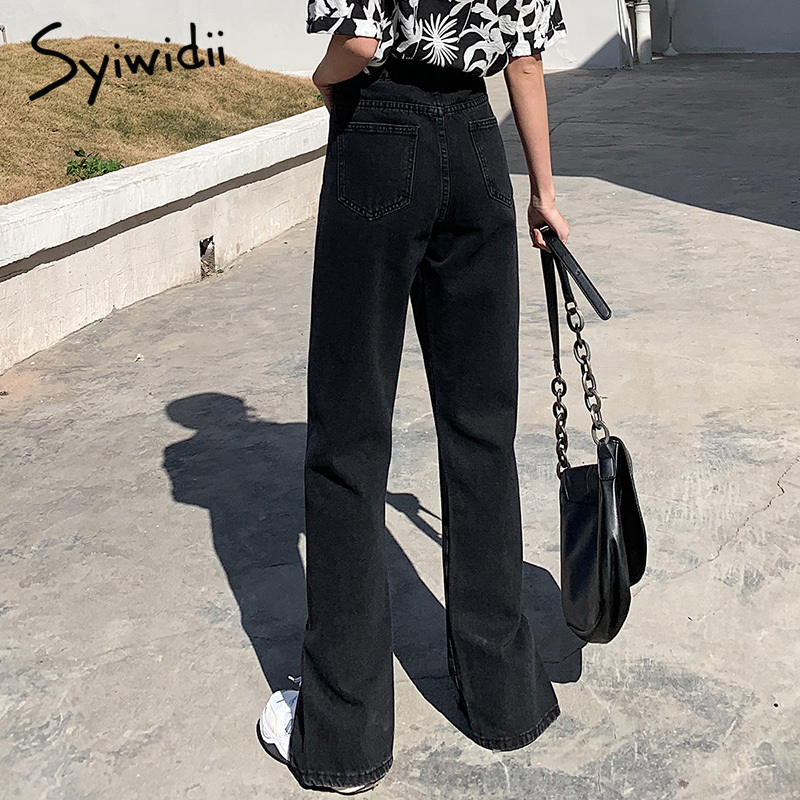 2011syiwidii flare jeans women denim pants high waisted slit leg vintage streetwear bell bottom fashion clothes cut out full length, Blue
2011syiwidii flare jeans women denim pants high waisted slit leg vintage streetwear bell bottom fashion clothes cut out full length, Blue