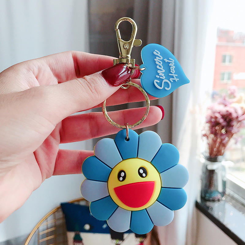 Creative Cartoon Key Rings trend accessories Sunflower Keychain Fashion Keychains Car Bag Pendant