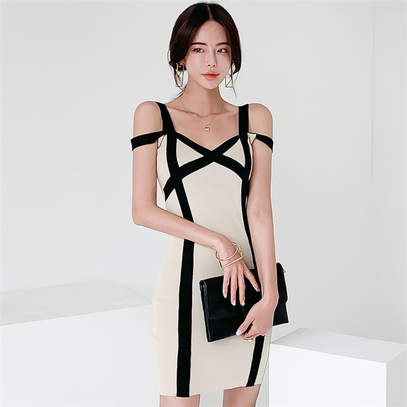 Sexy knit Mini Dress kroean ladies summer Sleeveless Off shoulder tight cabaret party Dresses for women 210602, Meters apricot
Sexy knit Mini Dress kroean ladies summer Sleeveless Off shoulder tight cabaret party Dresses for women 210602, Meters apricot