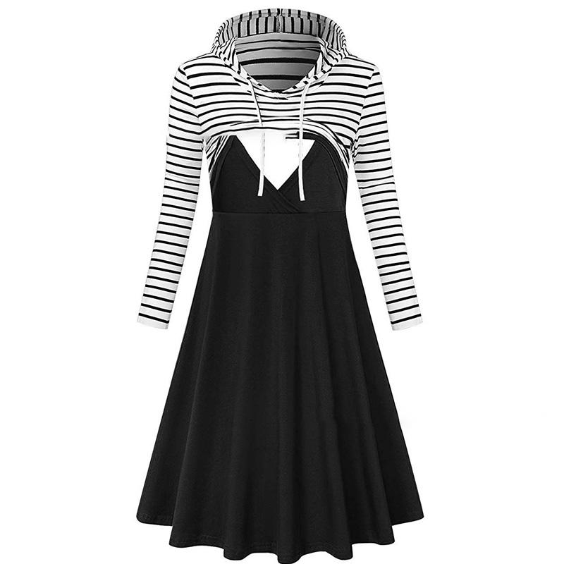 Maternity Dresses Dress Striped Long Sleeve Hooded Nursing Women Pregnant Vestidos Breastfeeding Clothes, White
Maternity Dresses Dress Striped Long Sleeve Hooded Nursing Women Pregnant Vestidos Breastfeeding Clothes, White