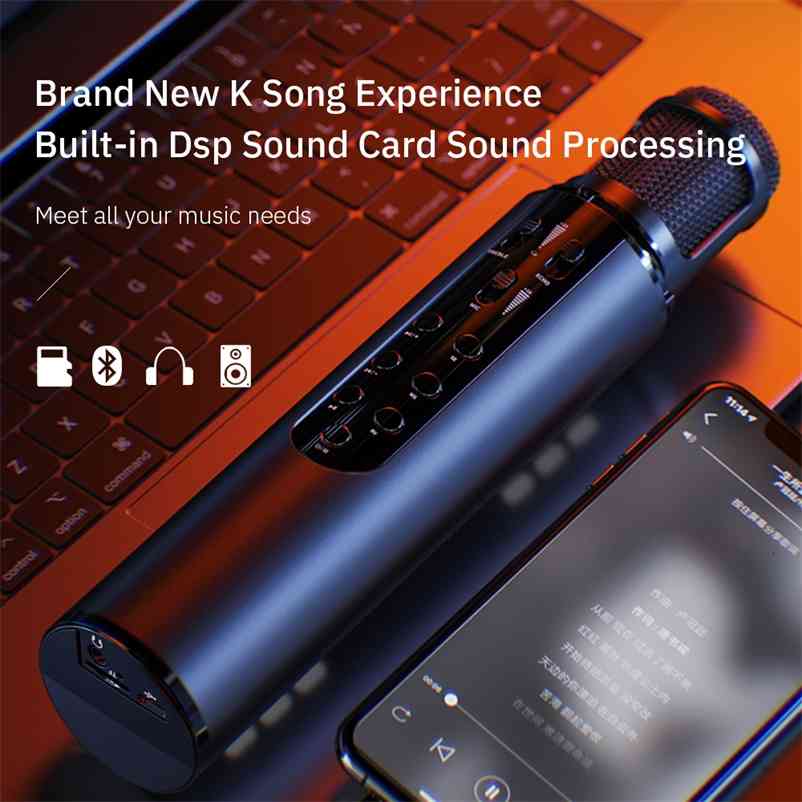 Wireless Condenser Studio Microphone for Phone Karaoke Bluetooth Speaker Micro Built-in Sound Card Voice Changer 210610
Wireless Condenser Studio Microphone for Phone Karaoke Bluetooth Speaker Micro Built-in Sound Card Voice Changer 210610