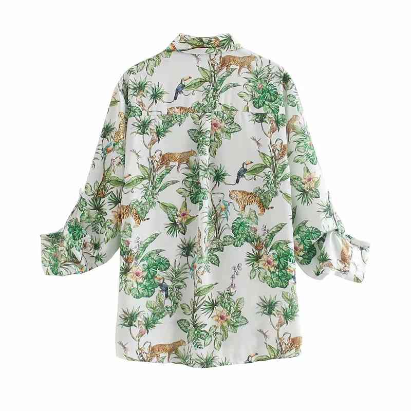 vintage female long shirts summer boho notched collar women fashion ladies animal blouse button girls shirt 210430