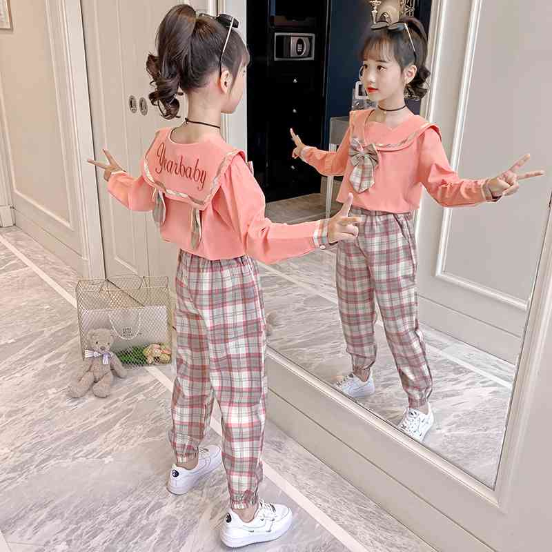Girls' Autumn bow long sleeve 2021 Korean version Chinese and big children's rabbit ear sweater plaid pants two-piece set
Girls' Autumn bow long sleeve 2021 Korean version Chinese and big children's rabbit ear sweater plaid pants two-piece set