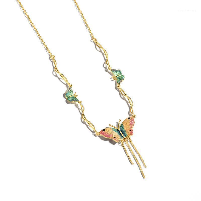 Design Niche Hand-painted Enamel Glaze Sweet Girl Fringed Butterfly Decoration Clavicle Chain Necklace Chains
Design Niche Hand-painted Enamel Glaze Sweet Girl Fringed Butterfly Decoration Clavicle Chain Necklace Chains