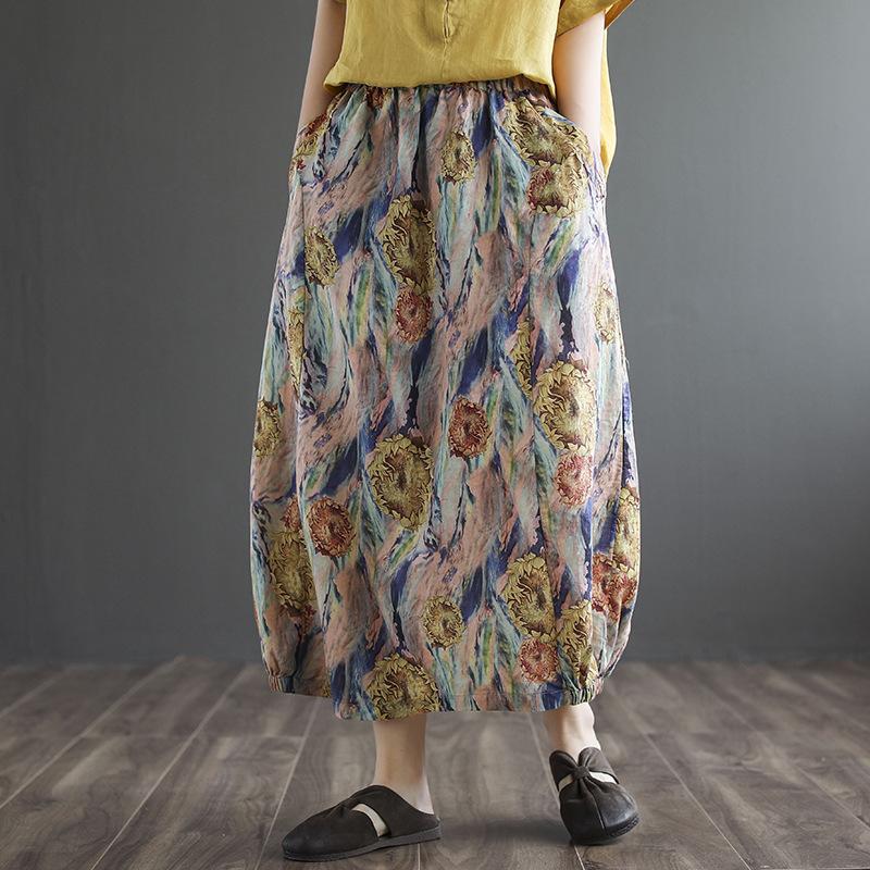 Retro Skirt Women Summer Large Size Loose All-match 2021 Ladies Elastic Waist Print Pocket Vintage Casual Skirts, Photo color
Retro Skirt Women Summer Large Size Loose All-match 2021 Ladies Elastic Waist Print Pocket Vintage Casual Skirts, Photo color