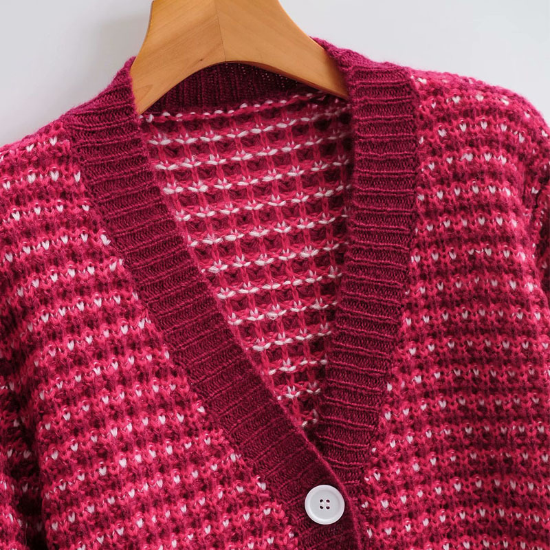 V-neck Single Breasted Long Sleeve Knit Chic Female Cardigan Harajuku Chic Fashion Western Style Autumn Women's Sweater 210507