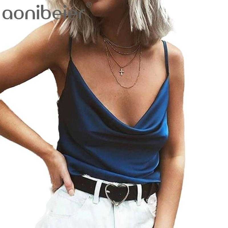 

Solid Color Ruched Detail Summer Sleeveles Chiffon Tops Fashion Adjust Strap Fit Casual Cami Plus Size 210604, Blue