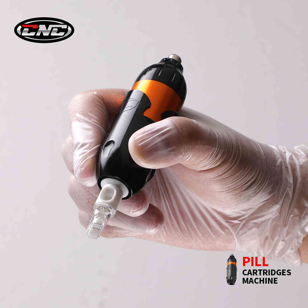 STIGMA CNC Tattoo Pen Short Rotary Tattoos Gun RCA Connector Coreless Motor Permanent Makeup Machine for Cartridge Needles Q3 210324