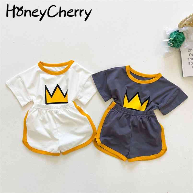 Summer Kids Set Baby Sports 2 Piece Short Sleeve Shorts for boys and girls kids clothes 210702, White
Summer Kids Set Baby Sports 2 Piece Short Sleeve Shorts for boys and girls kids clothes 210702, White