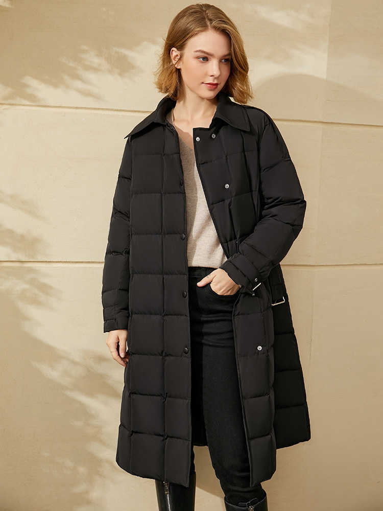 Minimalism Winter Coat Women Fashion 90%White Duck Down Women's Jacket Causal Thick Lapel Solid 12070475 210527