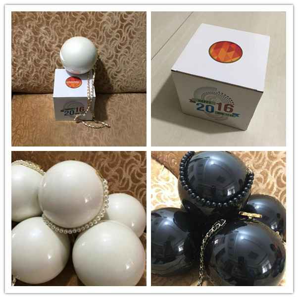 Happy new year VIP gift bags black and Ivory Pearl ball Evening Bags women