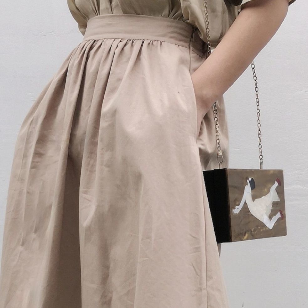 Nomikuma Spring Summer Cotton Skirts Causal High Waist A-line Elegant Skirt Women Korean Fashion Solid Mujer Faldas 6G108 210427