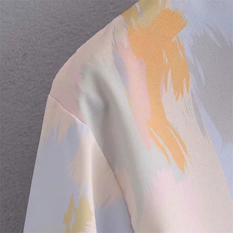 Spring Women Summer Tie-Dyed Blouse Long Sleeve Womens Tops And Blouses Vintage Women Shirts Blusas Roupa Feminina 210520
