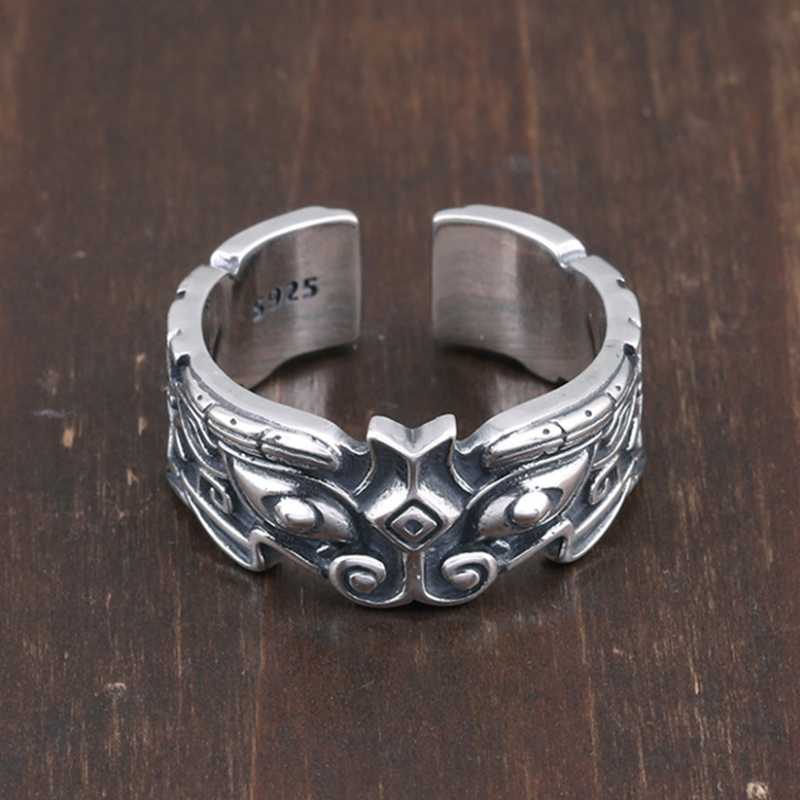 Cluster Rings Real 925 Sterling Silver Personality Retro Single Gluttonous Mouth Ring Exquisite Party Jewelry, Golden;silver
Cluster Rings Real 925 Sterling Silver Personality Retro Single Gluttonous Mouth Ring Exquisite Party Jewelry, Golden;silver
