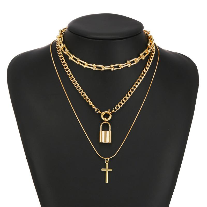 3pcs/Set Minimalist Layered Lock Pendant Necklace Exaggerated Jewelry Retro Cross Alloy Chain For Women Necklaces
3pcs/Set Minimalist Layered Lock Pendant Necklace Exaggerated Jewelry Retro Cross Alloy Chain For Women Necklaces