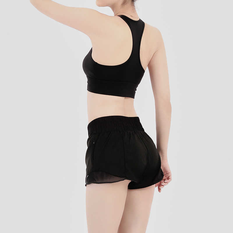 Women Stretch Short Low Waist Shorts with Zipper Pocket Butter Soft Fabric mesh Net Yarn Stitching Reflective shorts 1 SIZE up 210714