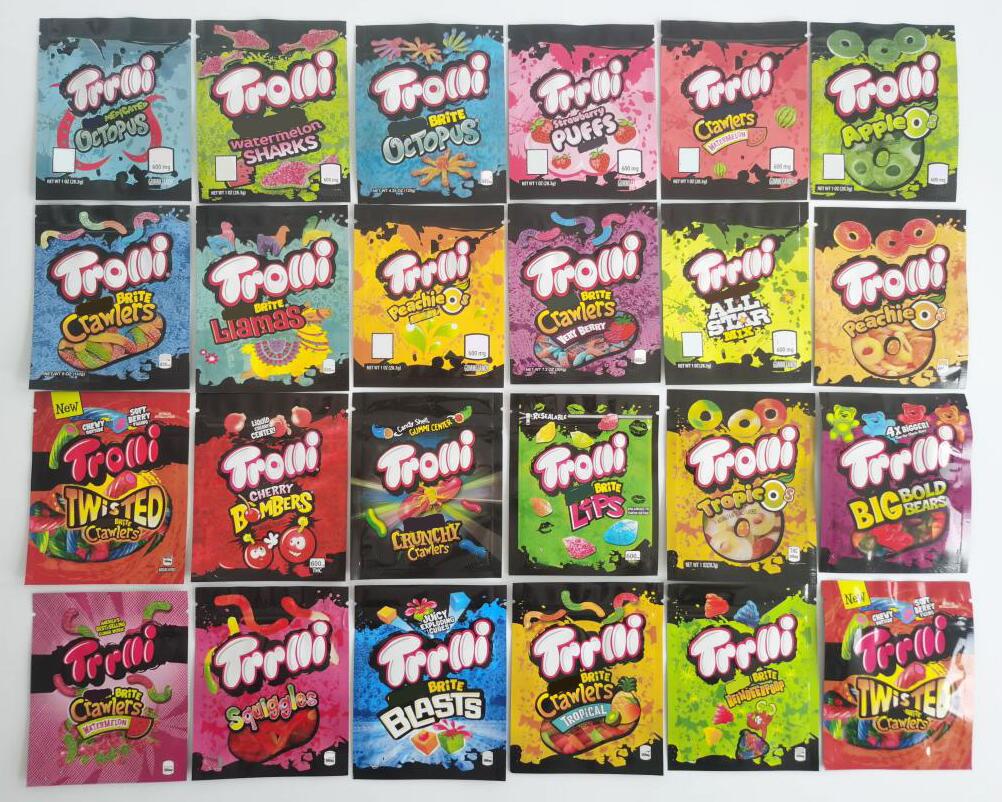 Trrlli Trolli edibles packaging bags 600mg 24 designs brite crawlers watermelon sharks llamas octopus peach rings errlli berry worm gummy
Trrlli Trolli edibles packaging bags 600mg 24 designs brite crawlers watermelon sharks llamas octopus peach rings errlli berry worm gummy