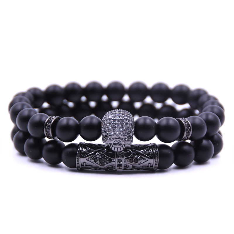 Skull bracelets set Natural stone black beaded bracelet for women beads pulseras men bileklik mens accesorios man brazalete
Skull bracelets set Natural stone black beaded bracelet for women beads pulseras men bileklik mens accesorios man brazalete