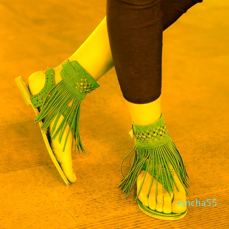 Sandals Arrive Women Bohemian Flat Tassels Casual Summer Shoes Zapatos Mujer Beach