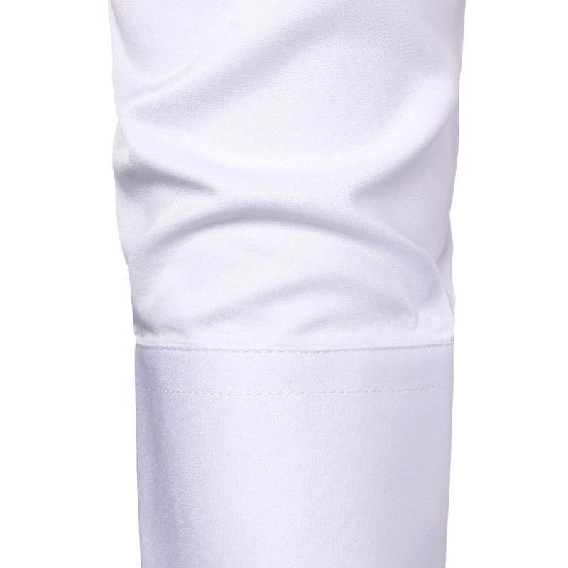 Mens White Bamboo Fiber Dress Shirts Slim Fit Wrinkle Free Casual Shirt Chemise Non Iron Easy Care Elastic Wedding Working Shirt 210708