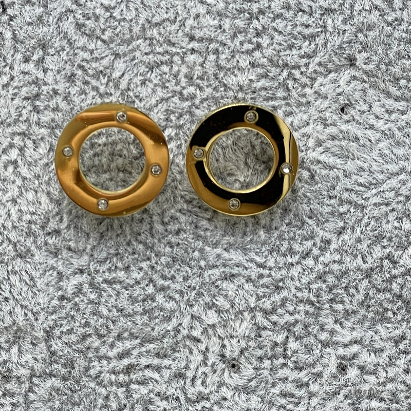 European Brand Letter Studs Gold/Silver rose CZ Zircon Charms enamel earrings Stainless Steel Cubic Zirconia stud Double Letters women jewelry