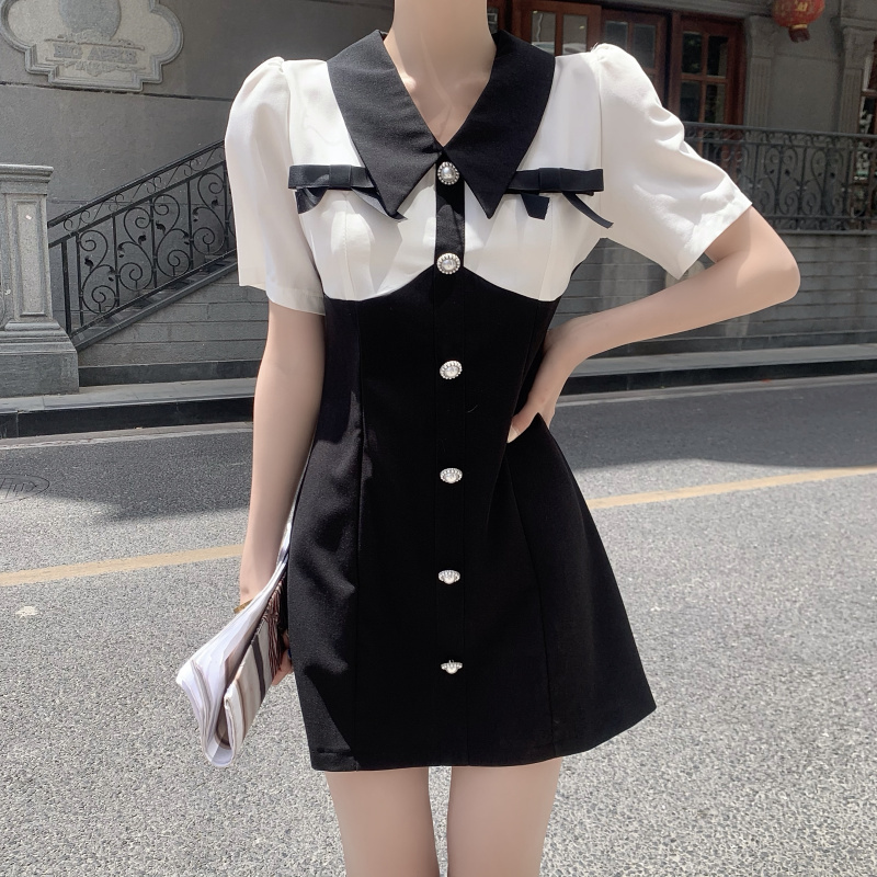Vintage Fashion Hit Color Sweet Puff Sleeve Peter Pan Collar Bowknot Slim Dress Elegant Single-breasted Party Dress Vestidos 210518, Photo color
Vintage Fashion Hit Color Sweet Puff Sleeve Peter Pan Collar Bowknot Slim Dress Elegant Single-breasted Party Dress Vestidos 210518, Photo color