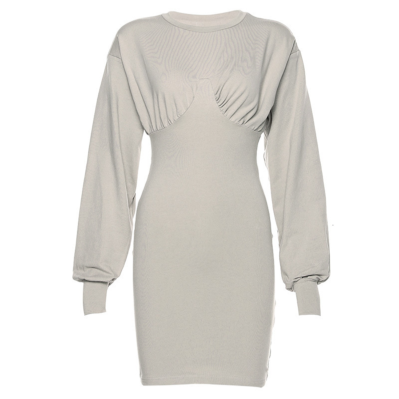 2021 New Women' slim long sleeve round neck skirt, fashion casual wear, uniform color, cover buttocks, high waist, spring O2GU, Gray
2021 New Women' slim long sleeve round neck skirt, fashion casual wear, uniform color, cover buttocks, high waist, spring O2GU, Gray