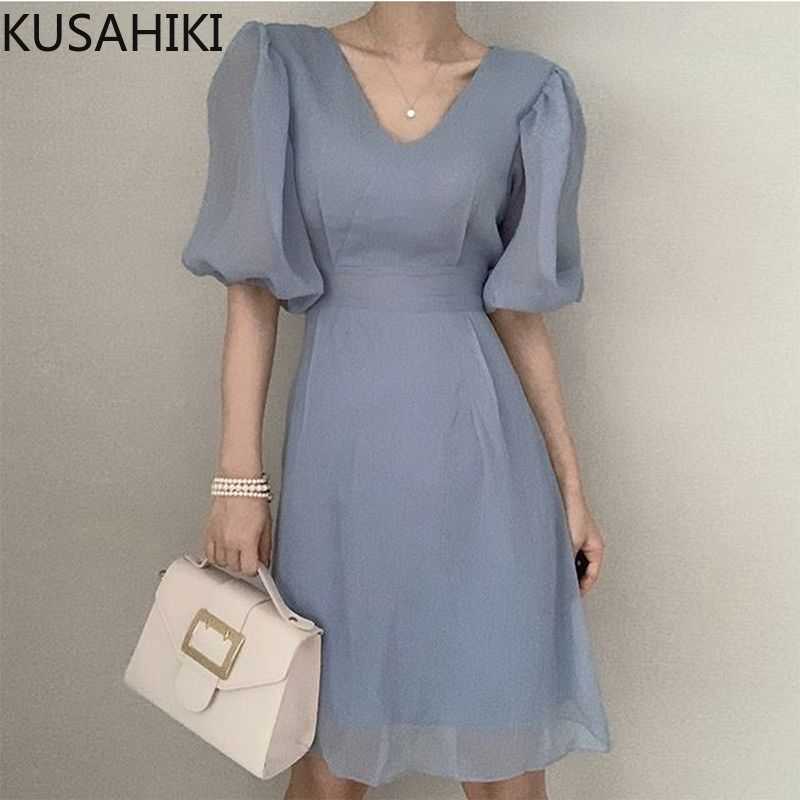 KUSAHIKI Korean Chic Mesh Woman Dress Puff Sleeve V-neck Dresses Spring Summer Bandage Slim Waist Elegant Vestidos Mujer 6H064 210602, White
KUSAHIKI Korean Chic Mesh Woman Dress Puff Sleeve V-neck Dresses Spring Summer Bandage Slim Waist Elegant Vestidos Mujer 6H064 210602, White