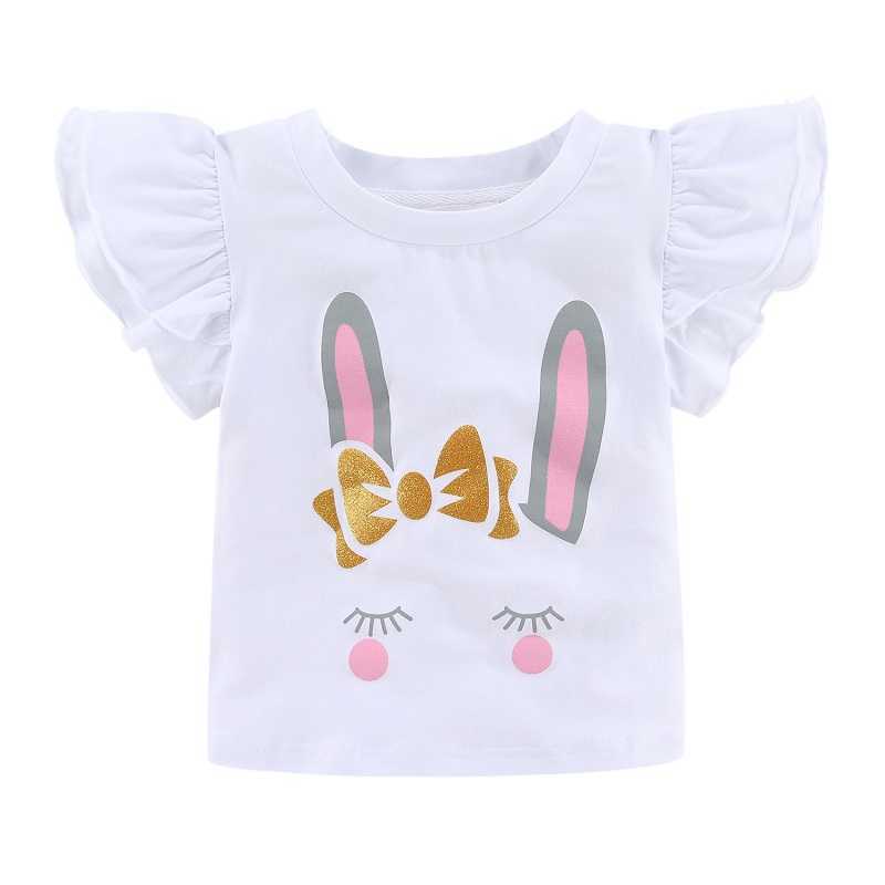 Mudkingdom Sparkly Girls Outfits Bunny Shirt and Tutu Skirt Set for Little Girl Cute Rabbit Clothes Children Summer Suit 210615