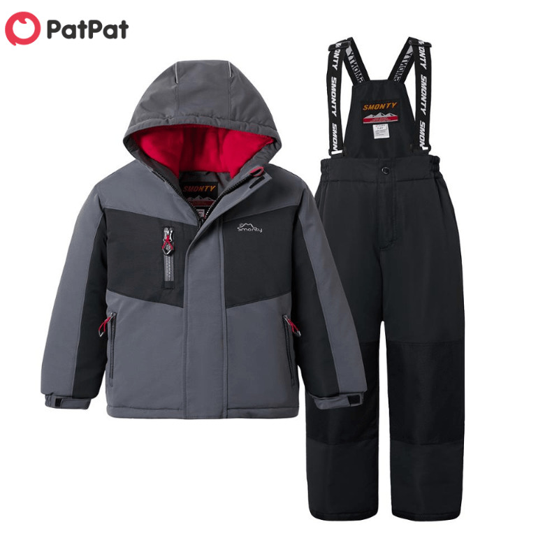 2-piece Toddler Splice Hooded Jacket and Snow Bib Ski Suit for Kids 210521, Gray
2-piece Toddler Splice Hooded Jacket and Snow Bib Ski Suit for Kids 210521, Gray