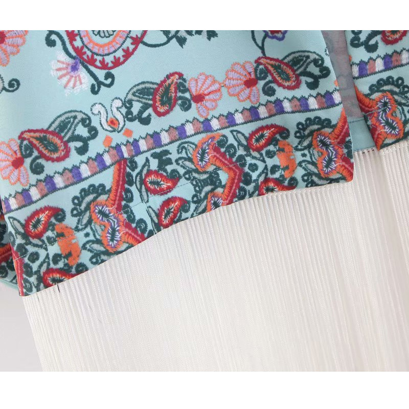 Women's Tassels Embroidered Kimono Cover Up For Beach And Resort Wear 2107