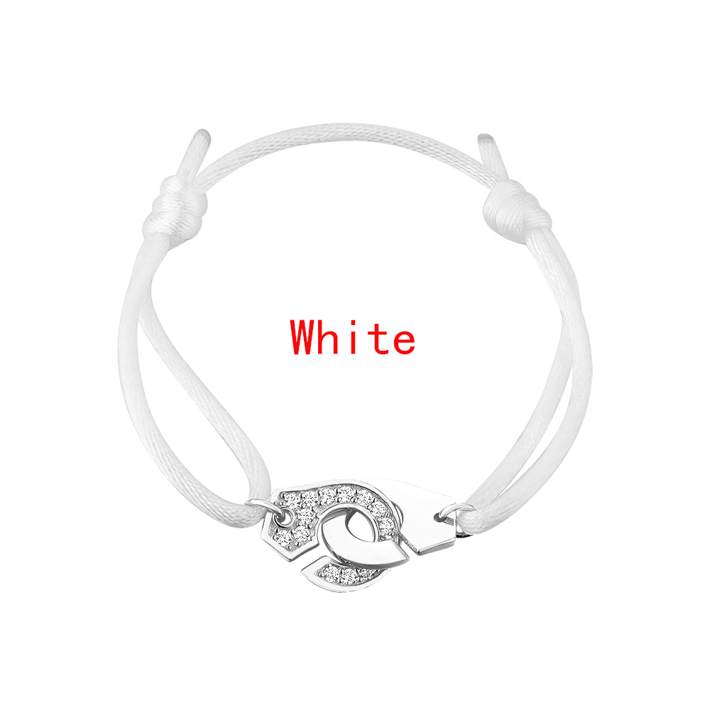 925 Sterling Silver Wedding Bracelet Rose Gold Color Handcuff With Zircon Jewelry For Women Men Menottes Adjustable Rope France Style