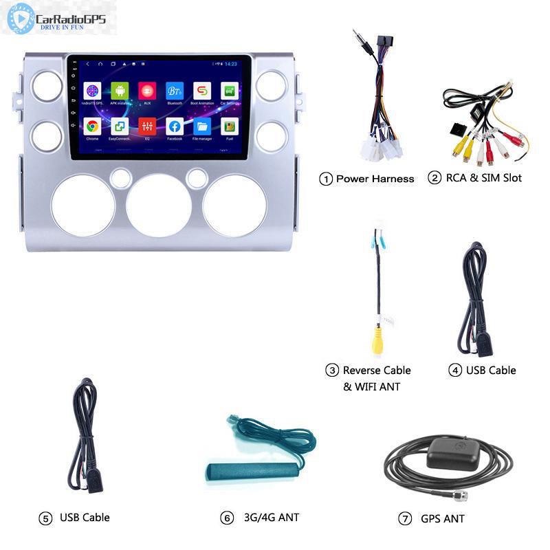 Car dvd Radio Player Autoradio For toyota FJ CRUISER 2007-2013 Android 10.0 4+64GB RAM ROM Stereo Head Unit support Carplay TPMS DVR OBD II Rear camer