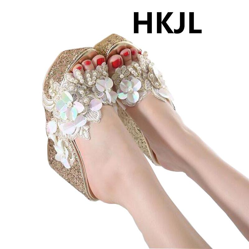 Sandals Women's Flowers Rope Pearls Transparent Wedges Platform High Heel, Black
Sandals Women's Flowers Rope Pearls Transparent Wedges Platform High Heel, Black