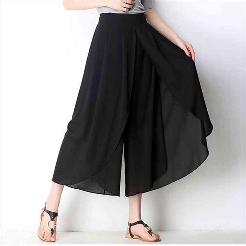 high waist chiffon wide leg pants skirt women summer thin casual pantalones mujer ropa korean style plus size 4xl baggy, Black;white
high waist chiffon wide leg pants skirt women summer thin casual pantalones mujer ropa korean style plus size 4xl baggy, Black;white
