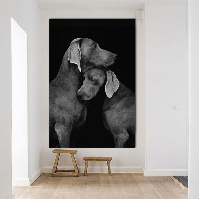 Animals Wall Art Black White Horse Cow Dogs Posters And Prints On Canvas Painting For Living Room Home Decor Cudros No Frame