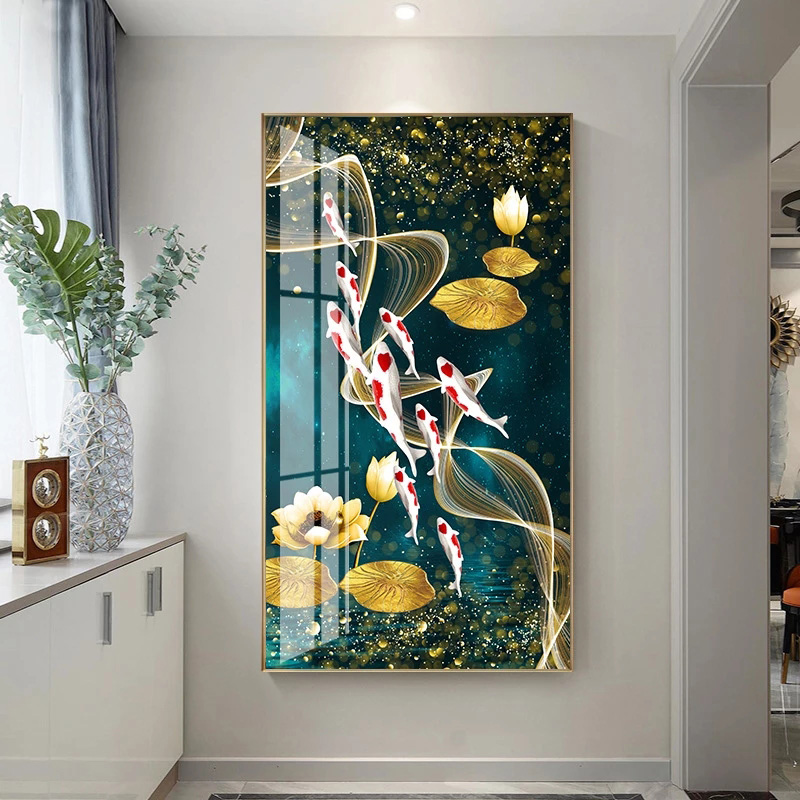 Golden Fish Painting On Canvas Wall Art Pictures For Living Room Animal Posters And Prints Abstract Modern Home Decoration
