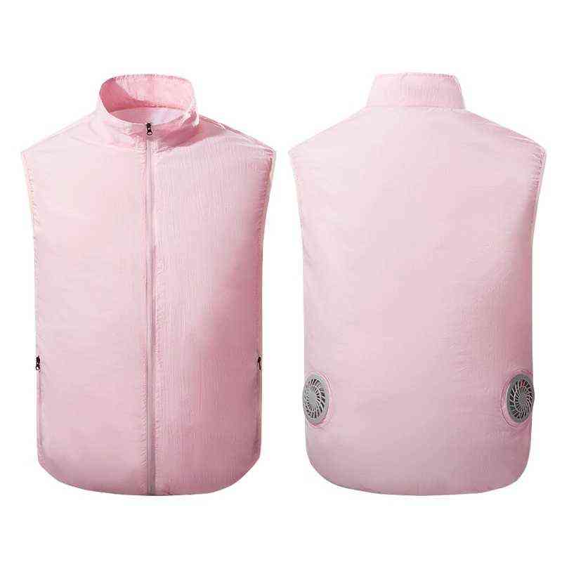 Men Summer USB Fan Cooling Vest Men Air Conditioning Clothes Sleeveless Jacket Pleasantly Cool Fishing Vests 211119