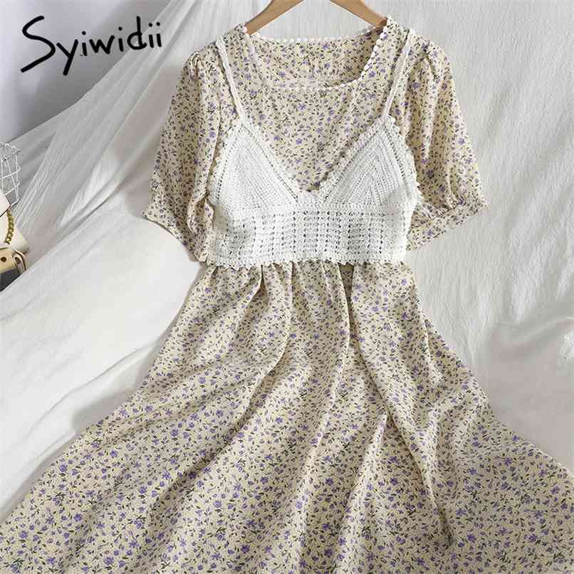 Floral Print A-line Square Collar High Waist Dresses Sets Women V-Neck Sleeveless Knitted Tops Summer Korean 210607, Blue
Floral Print A-line Square Collar High Waist Dresses Sets Women V-Neck Sleeveless Knitted Tops Summer Korean 210607, Blue