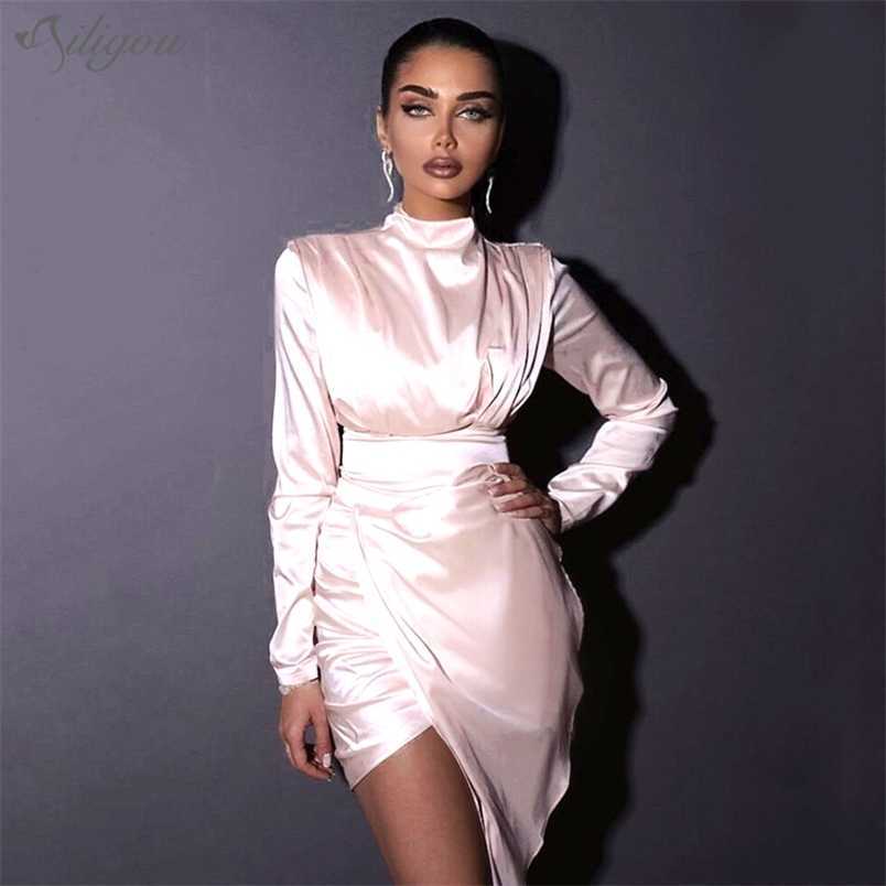 Free Fashion Women's Chic Design Long Sleeve Celebrity Sexy Party Club Pink Satin Mini Dress Vestidos 210525
Free Fashion Women's Chic Design Long Sleeve Celebrity Sexy Party Club Pink Satin Mini Dress Vestidos 210525