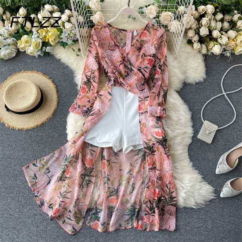 Woman Boho Two Piece Sets Summer Fashion Irregular Chiffon Shirts and Shorts Outfits Women Vintage Floral 2 Pcs Suits Clothing 210525, Pink
Woman Boho Two Piece Sets Summer Fashion Irregular Chiffon Shirts and Shorts Outfits Women Vintage Floral 2 Pcs Suits Clothing 210525, Pink