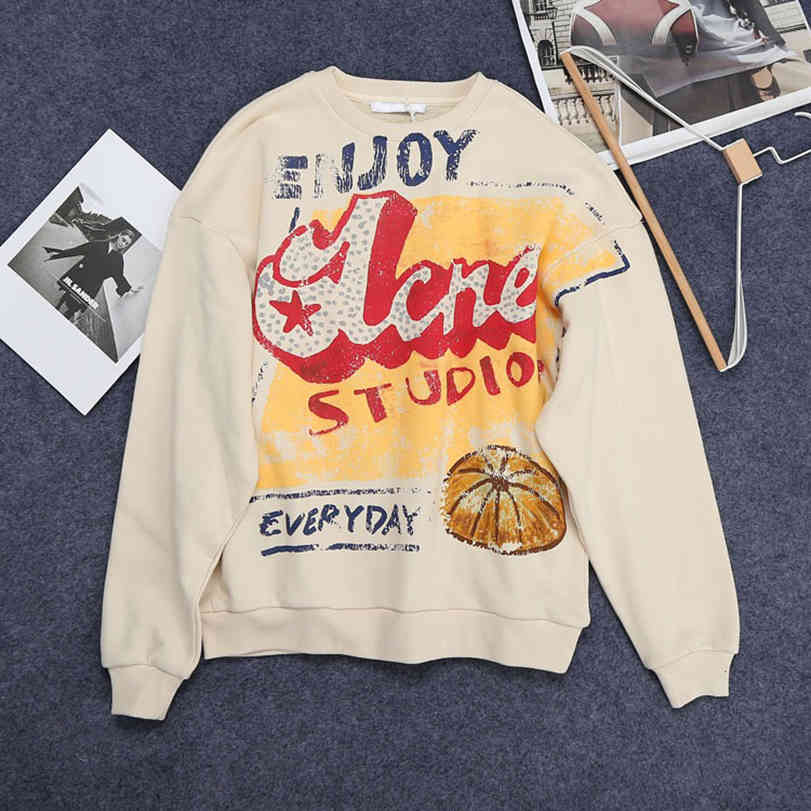 men's hoodies & sweatshirts oversized autumn/winter male and female impression around the neck sweater couple casual loose 69g5, Black 
men's hoodies & sweatshirts oversized autumn/winter male and female impression around the neck sweater couple casual loose 69g5, Black
