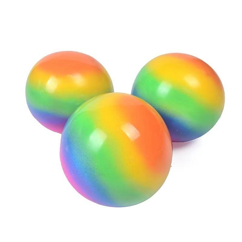 Squish Squeeze Rubber Stressball Anxiety Stress Relief Autism Fidget Jelly Squishy Rainbow Vent Ball Squeezy Stress Ball for Kid Adult